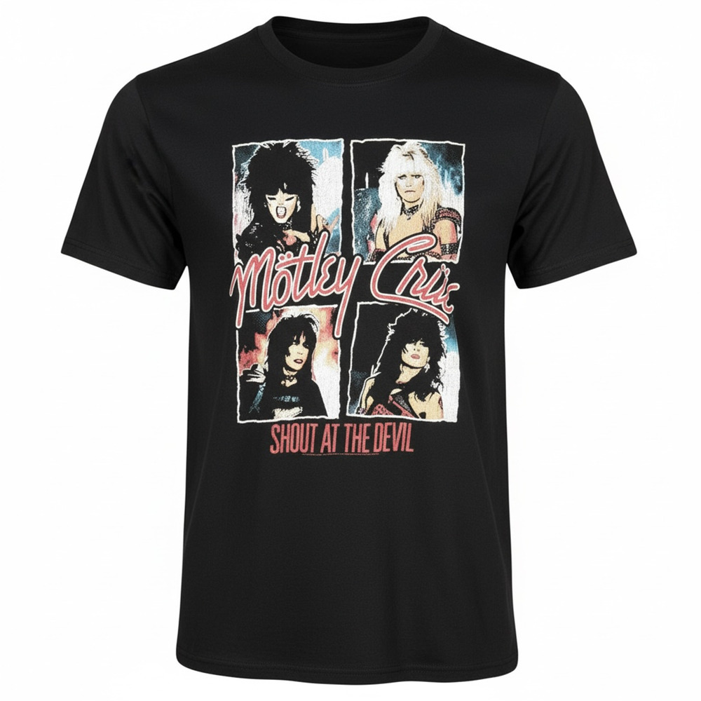 American Classics Motley Crue Shout at the Devil Men's Small Black T-Shirt Metal